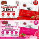 Lenços Demaquilantes Super Poderes 25 Unidades - Escolha entre Rosa Mosqueta ou 3 em 1