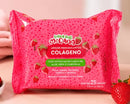 Lenço Demaquilante Colágeno Morango - Louca Por Morango 25 Unidades (Remove Maquiagem à Prova d'Água)
