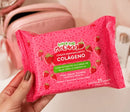 Lenço Demaquilante Colágeno Morango - Louca Por Morango 25 Unidades (Remove Maquiagem à Prova d'Água)