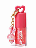 Lip Gloss com Chaveiro Charmoso Coelhinho Belle Angel - Brilho Intenso e Textura Leve
