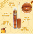 Lip Gloss Hidratante Honey Kiss Dapop - Com Extrato de Mel e D-Pantenol (Brilho Espelhado)