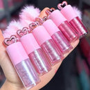 Lip Gloss com Chaveiro Pompom Shiny Bobbi Rara - Brilho Espelhado e Hidratação