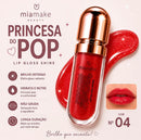 Lip Gloss Shine Princesa do Pop Mia Make - Brilho Espelhado, Partículas de Brilho e Alta Hidratação