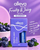 Lip Oil Fruity & Juicy Blueberry Alleva Beauty - Hidratação, Textura Leve e Brilho na Medida Certa