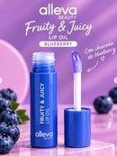 Lip Oil Fruity & Juicy Blueberry Alleva Beauty - Hidratação, Textura Leve e Brilho na Medida Certa