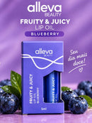 Lip Oil Fruity & Juicy Blueberry Alleva Beauty - Hidratação, Textura Leve e Brilho na Medida Certa