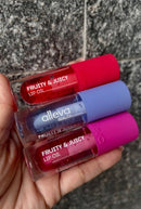 Lip Oil Fruity & Juicy Blueberry Alleva Beauty - Hidratação, Textura Leve e Brilho na Medida Certa