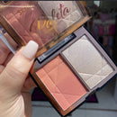Paleta Duo de Blush e Iluminador Sarah's Beauty S5822 - Cor, Brilho e Praticidade