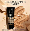 Base Líquida Matte Safira 30ml - Alta Cobertura, Hidratante e Secagem Rápida
