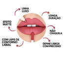 Kit Duo Lux Febella: Batom Líquido Matte + Lápis Contorno Labial (Cores 1 a 8)